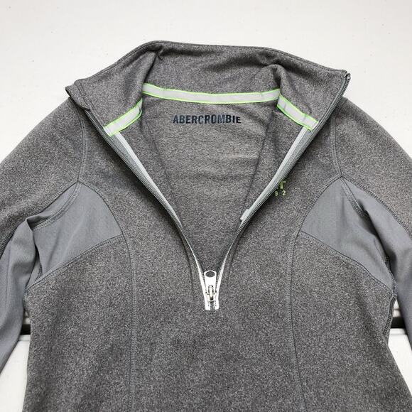 Abercrombie Women's Gray Athletic Pullover 1/4 Zip Sweatshirt Size XS Sporty - Picture 5 of 13